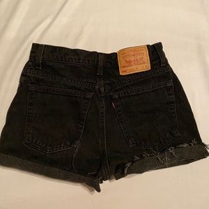 Black Levi’s 550 shorts